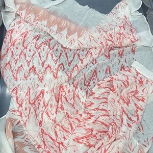 Women's Pink and White Scarf